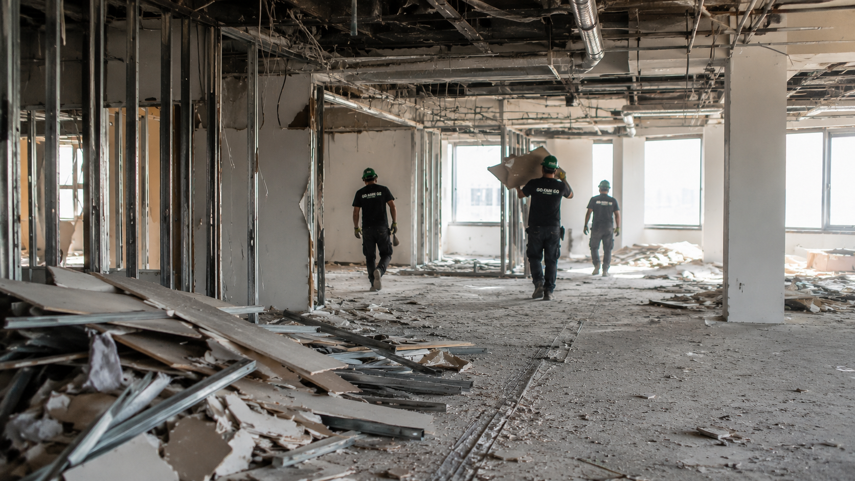 GoJunkGo crew performing demolition
